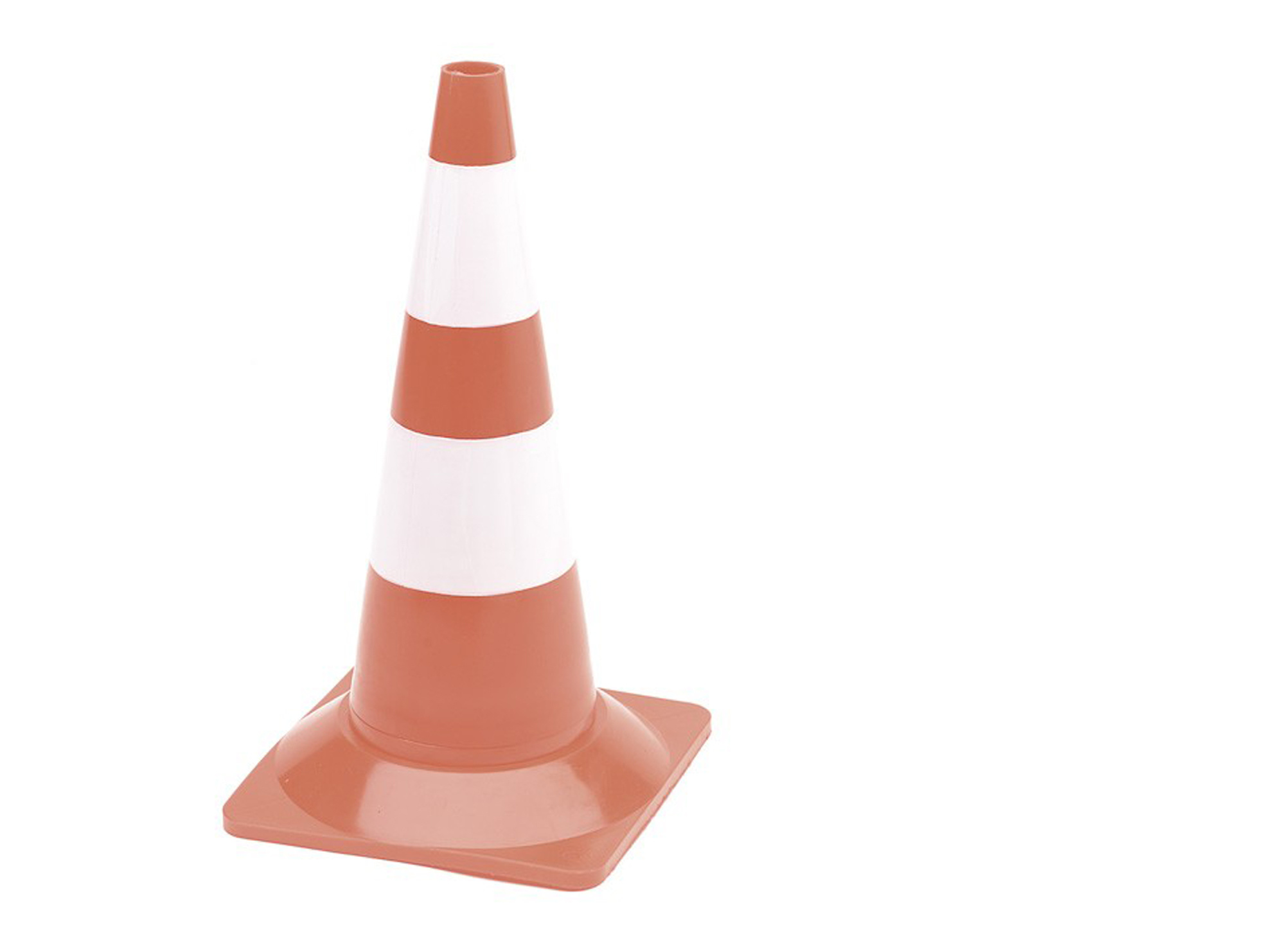 Oranje witte pilon (pion) voor signalering of afzettingen en sportdoeleinden 50cm