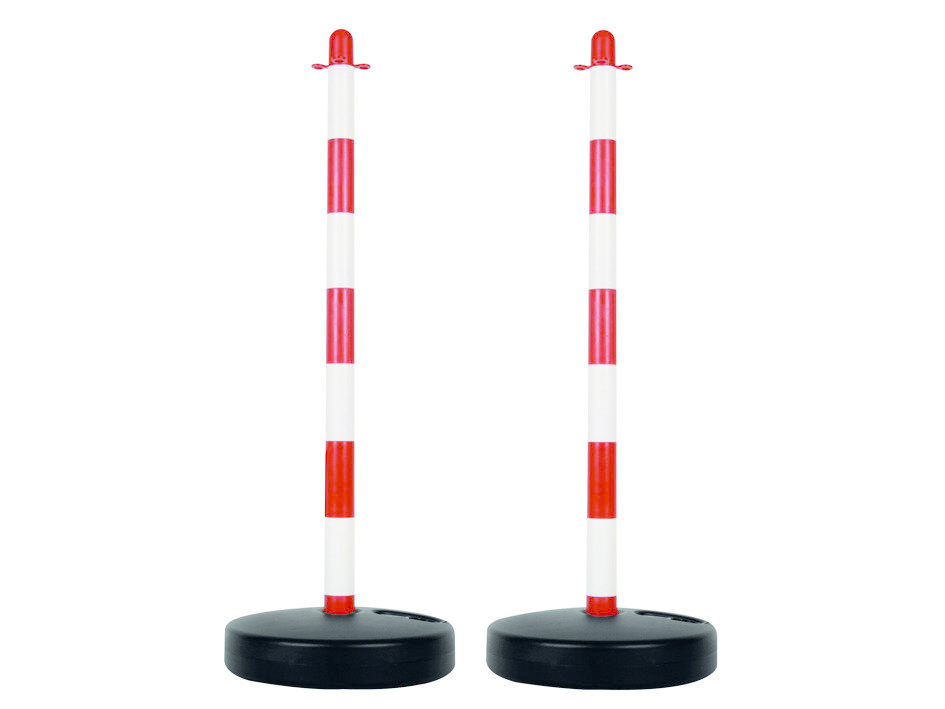 Perel SCP90 plastic paal voor signalisatieketting - rood/wit