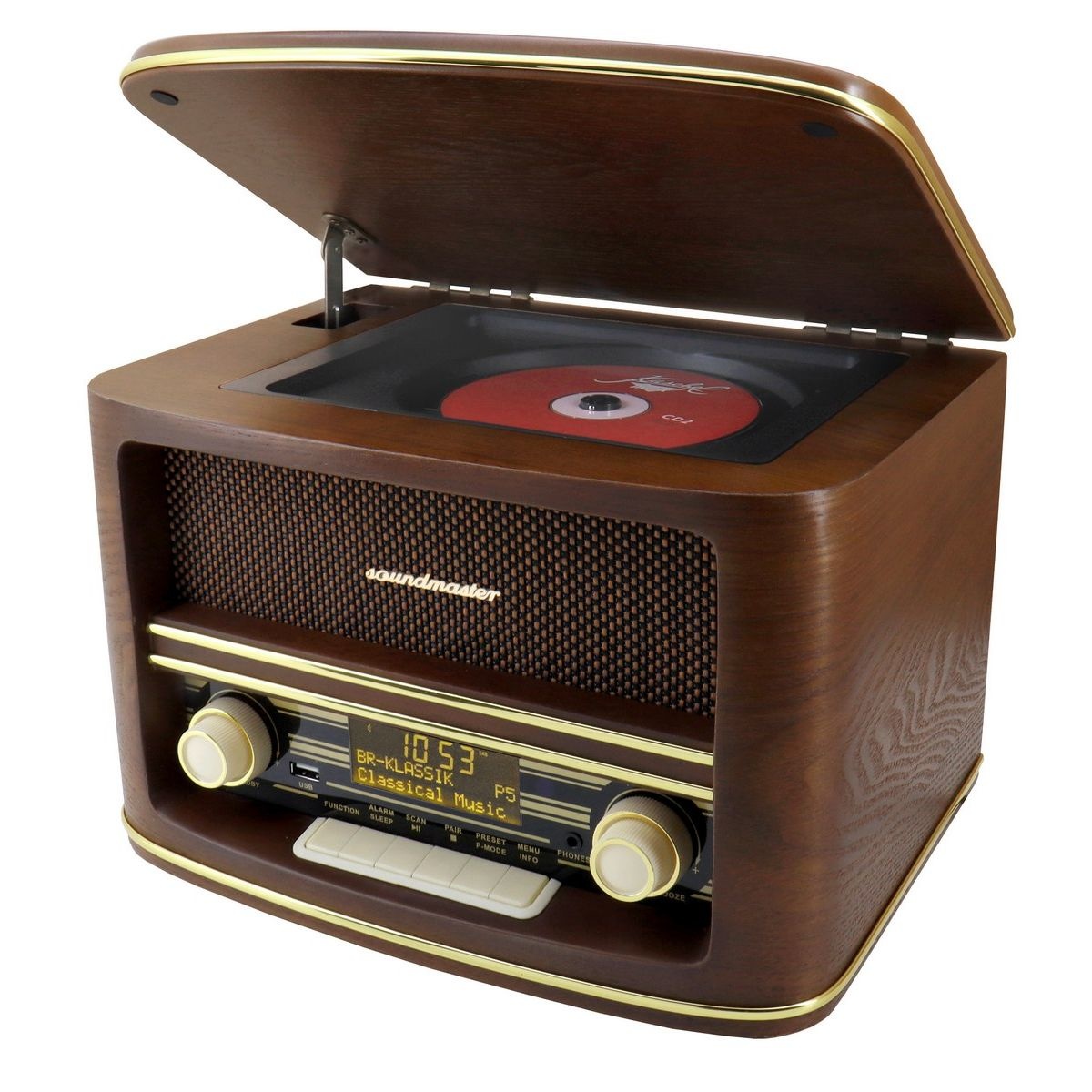 Soundmaster NR961 - Nostalgische DAB+ radio met CD-speler, bluetooth en USB