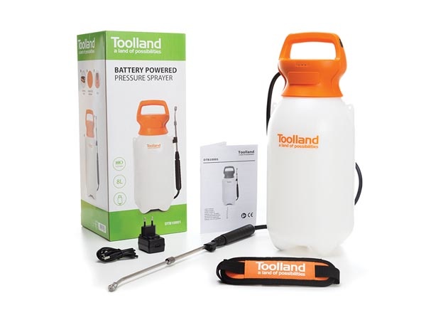 Toolland druksproeier op accu inhoud 8 liter met draagriem