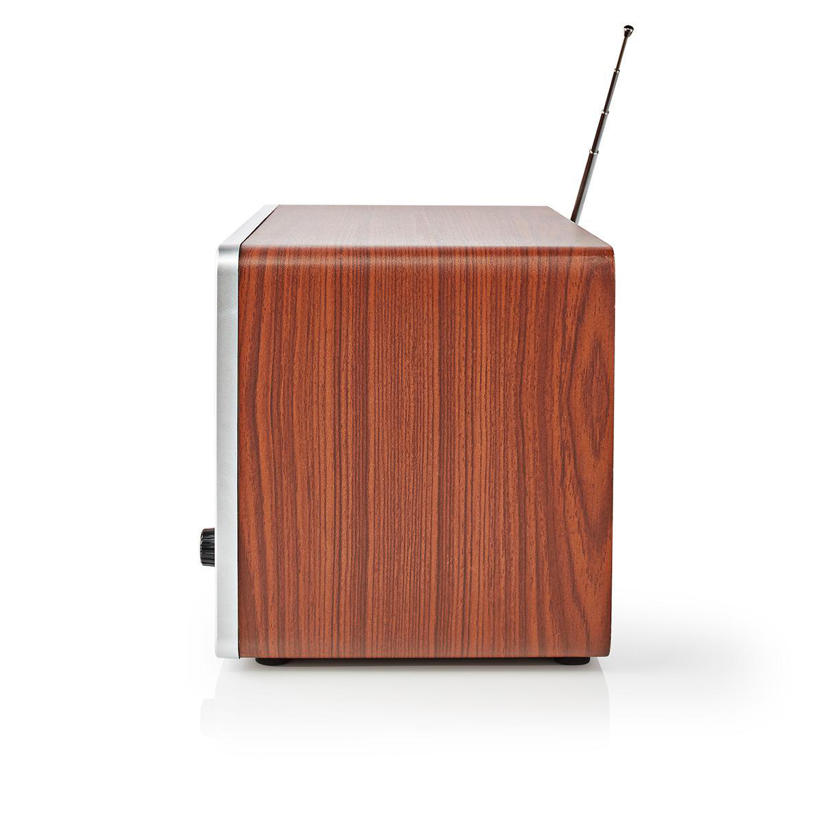 Nedis RDFM5200BN nostalgische retro tafelradio met FM en Bluetooth met ingebouwde accu