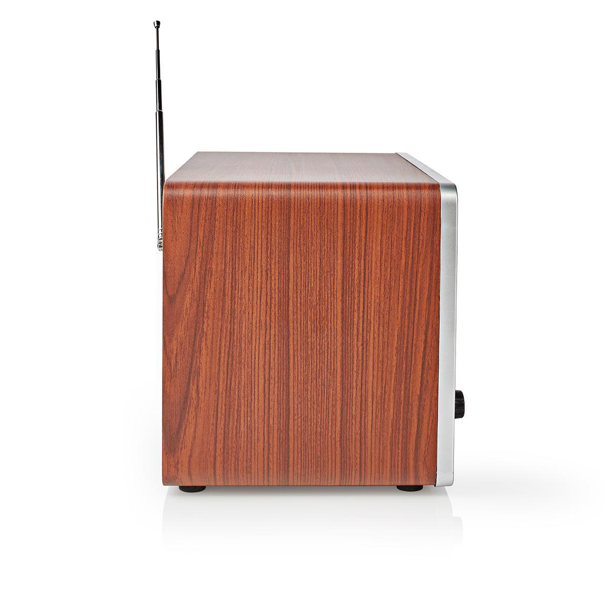 Nedis RDFM5200BN nostalgische retro tafelradio met FM en Bluetooth met ingebouwde accu