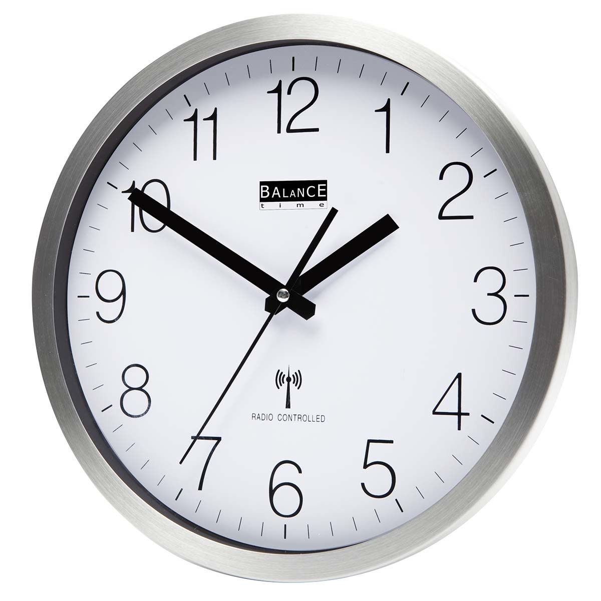 Balance zender gestuurde DCF wandklok 30 cm analoog zilver/wit