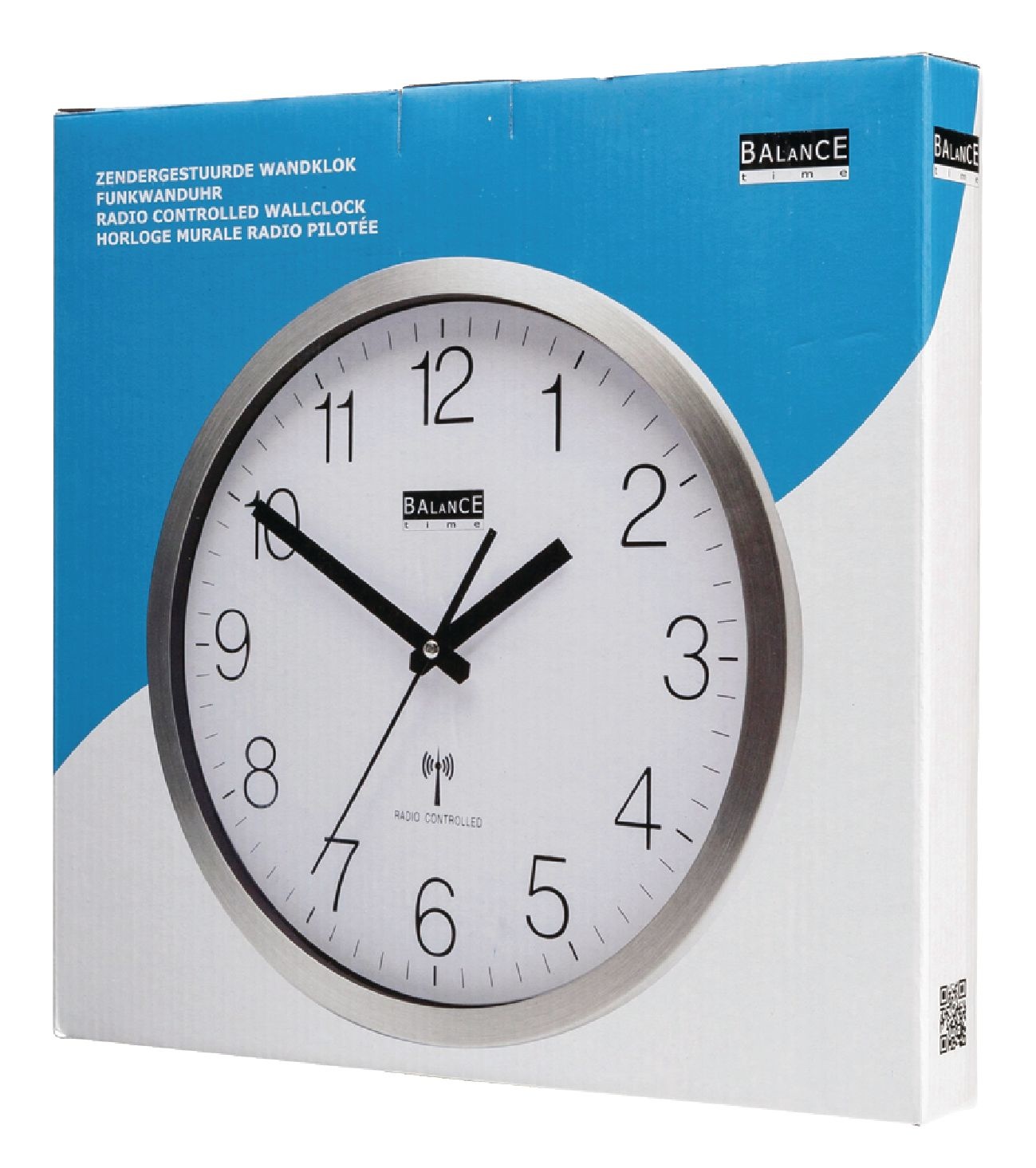 Balance zender gestuurde DCF wandklok 30 cm analoog zilver/wit