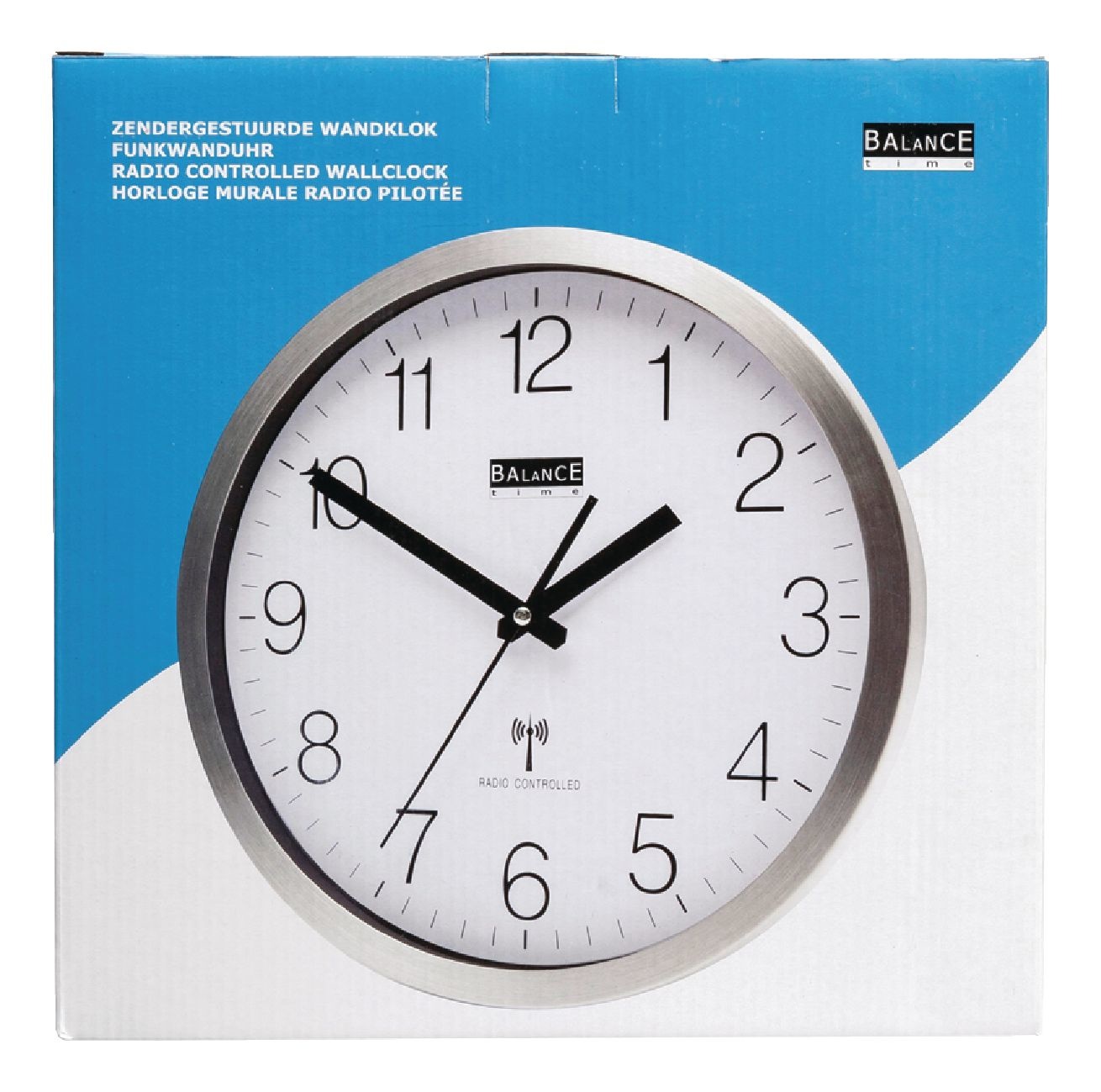 Balance zender gestuurde DCF wandklok 30 cm analoog zilver/wit