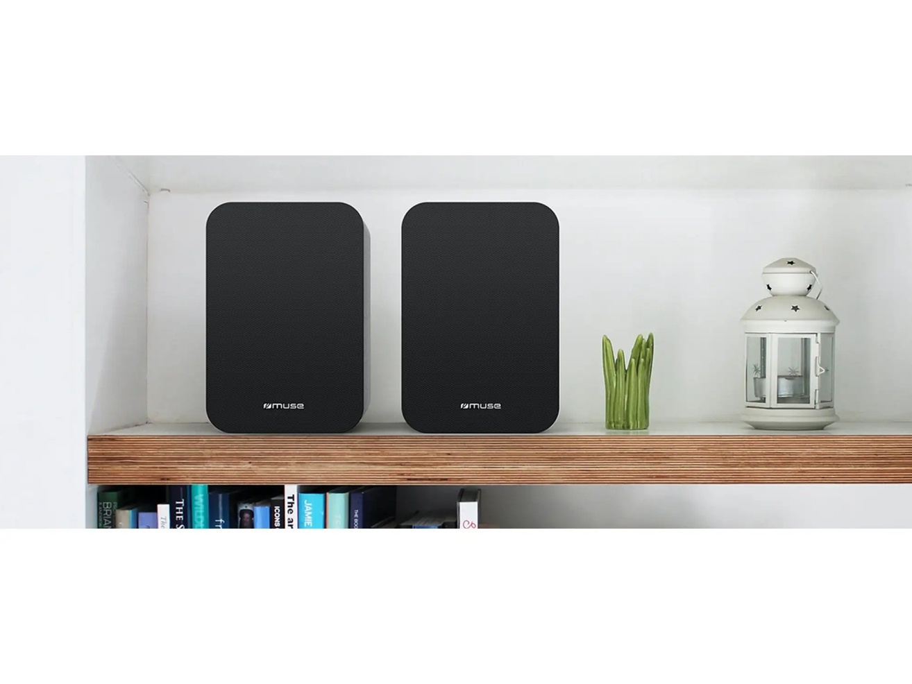 Muse boekenplank luidsprekers met Bluetooth en USB 150 Watt