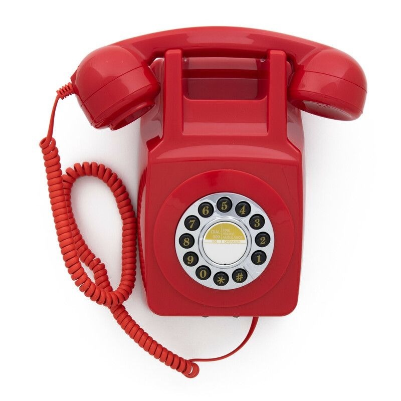 GPO Jaren ‘70 en ‘80 Muurtelefoon Rood met Druktoetsbediening