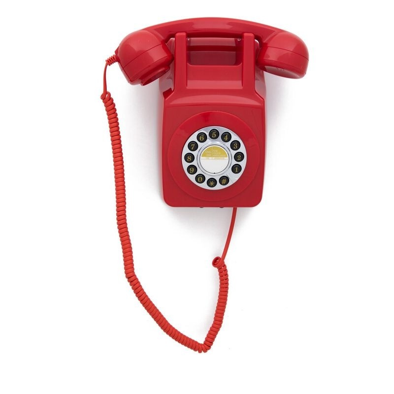 GPO Jaren ‘70 en ‘80 Muurtelefoon Rood met Druktoetsbediening