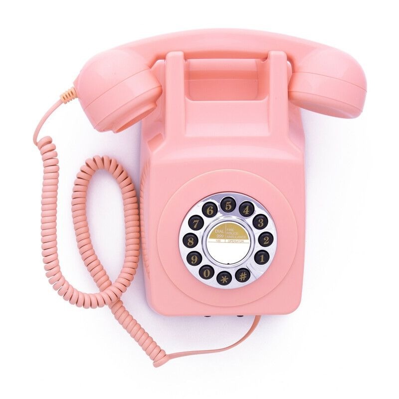 GPO Jaren ‘70 en ‘80 Muurtelefoon Roze met Druktoetsbediening