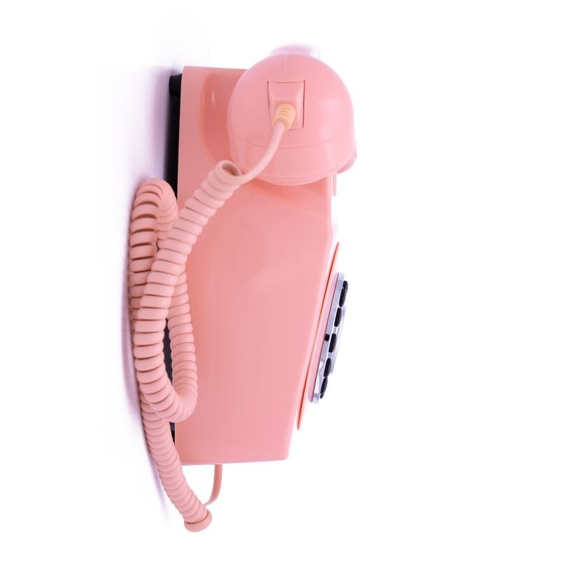GPO Jaren ‘70 en ‘80 Muurtelefoon Roze met Druktoetsbediening