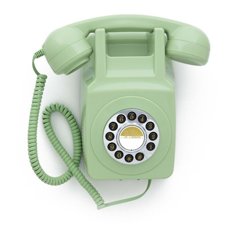 GPO Jaren ‘70 en ‘80 Muurtelefoon Groen met Druktoetsbediening