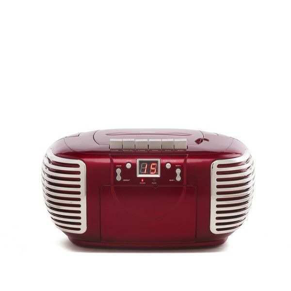 GPO Draagbare 3-in-1 Radio, Casette en CD-Speler Rood