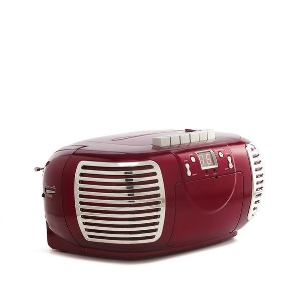 GPO Draagbare 3-in-1 Radio, Casette en CD-Speler Rood