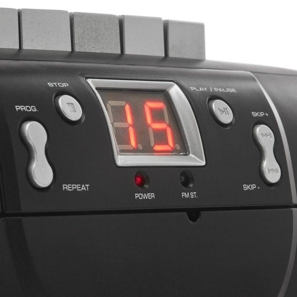GPO Draagbare 3-in-1 Radio, Casette en CD-Speler Zwart
