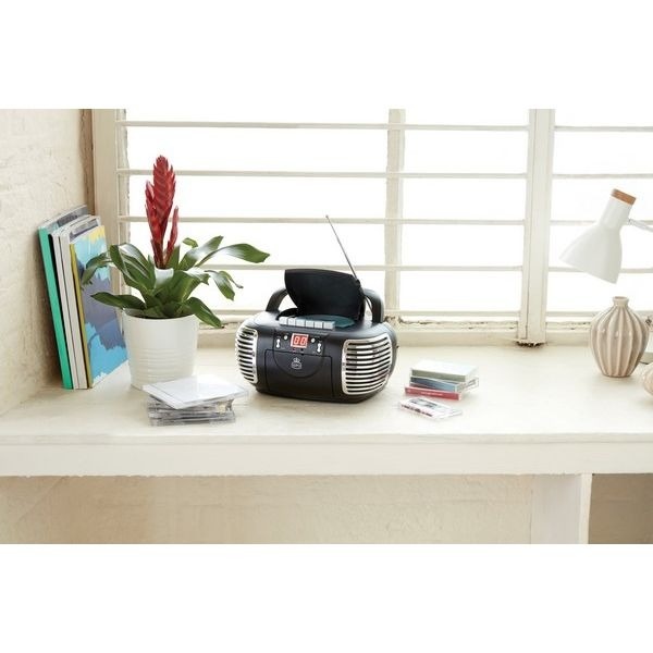 GPO Draagbare 3-in-1 Radio, Casette en CD-Speler Zwart