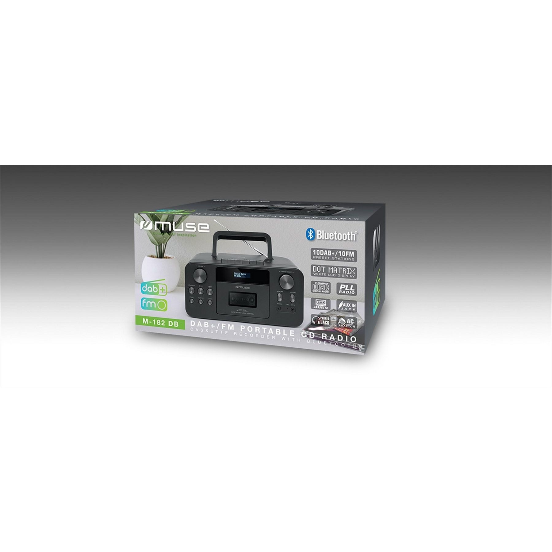 Muse M-182DB Draagbare DAB+ Radio, CD en Casettespeler