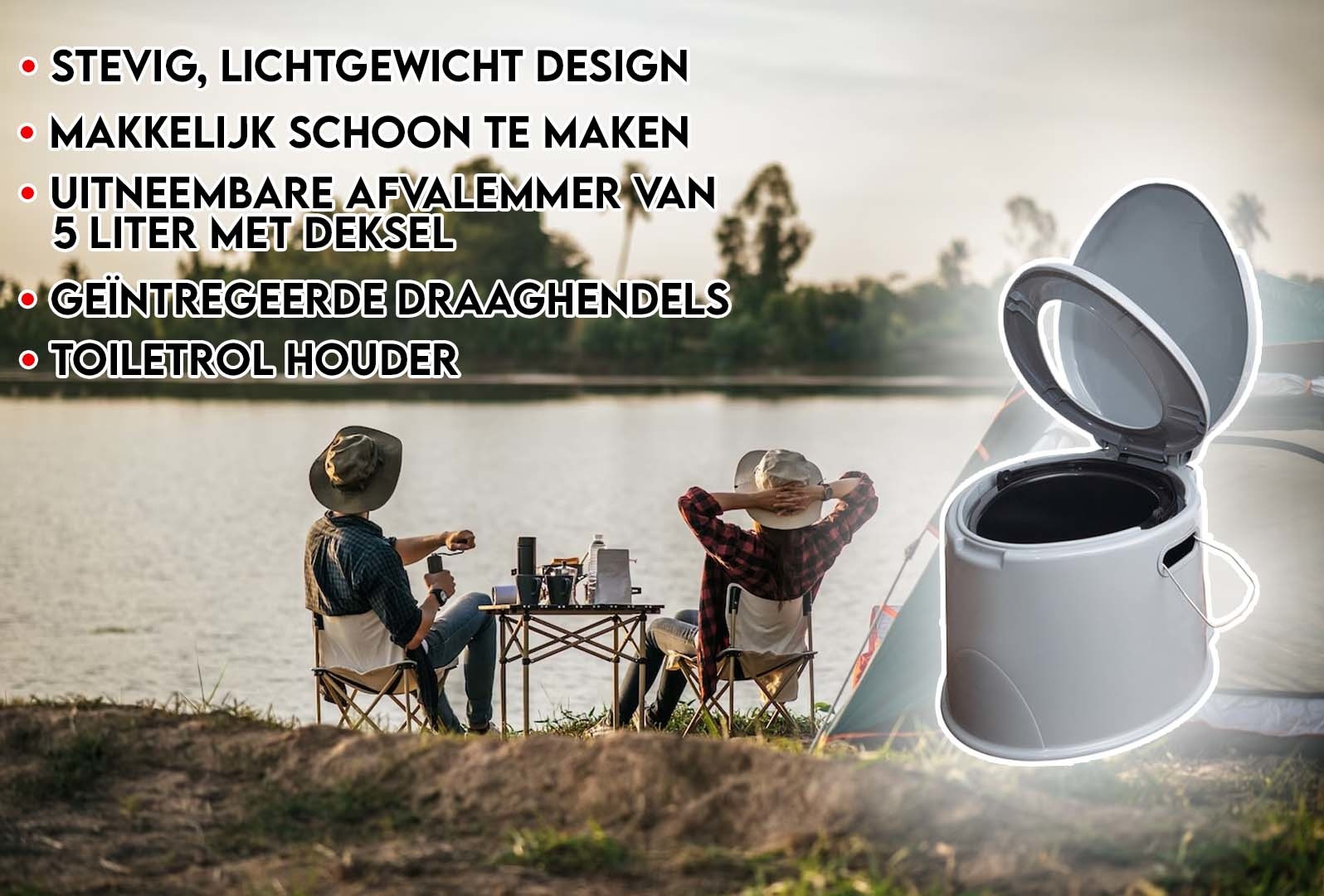 Aidapt draagbare toilet ideaal voor tijdens het kamperen – Grijs