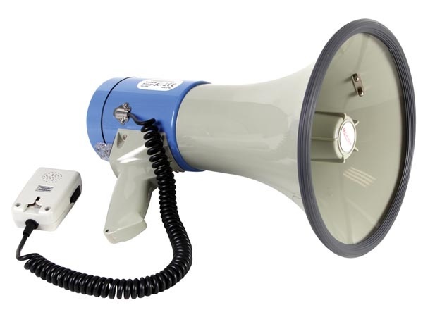 Velleman MP25SFM megafoon van 25 watt met sirene afneembare microfoon