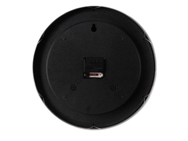 Perel WC118 DCF Wandklok 35,5 cm zwart en zilverkleurig