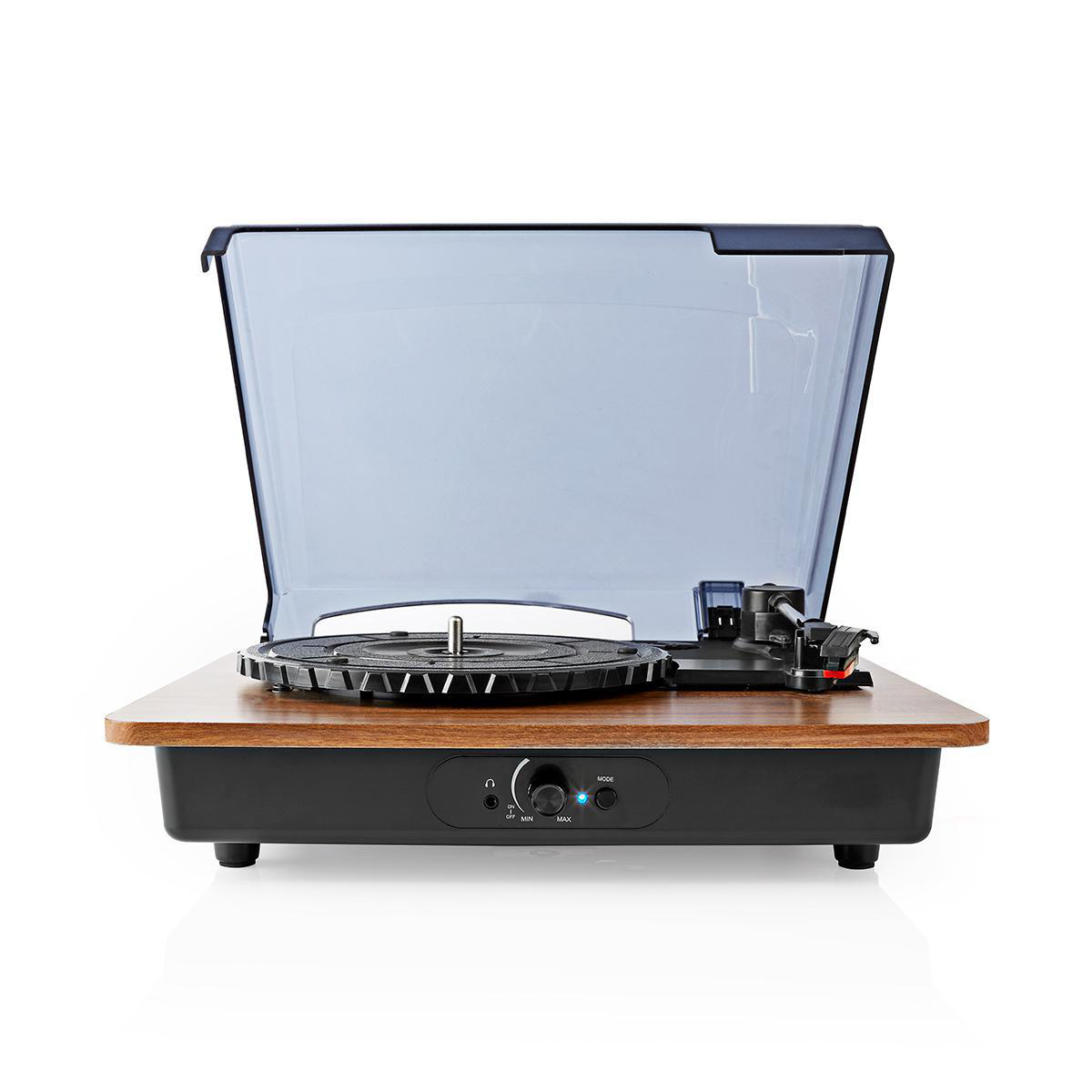 Nedis TURN200BN platenspeler met accu en bluetooth - bruin zwart