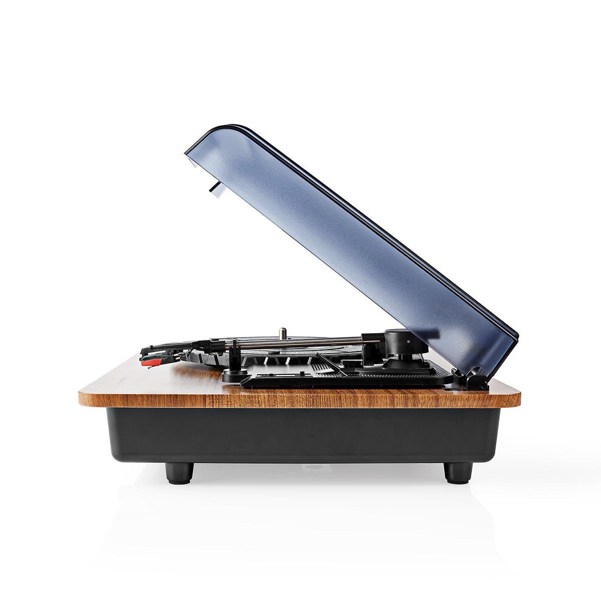 Nedis TURN200BN platenspeler met accu en bluetooth - bruin zwart