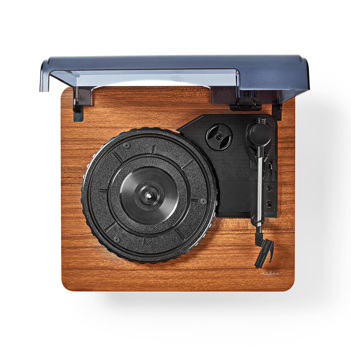 Nedis TURN200BN platenspeler met accu en bluetooth - bruin zwart