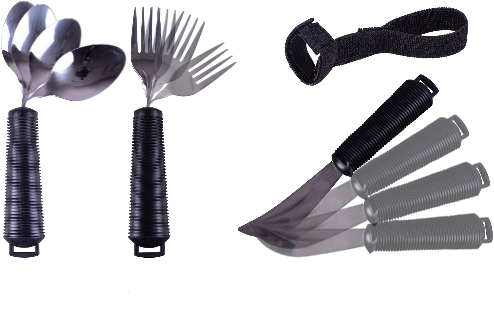 Aidapt buigbaar bestek met easy grip - 3 delig