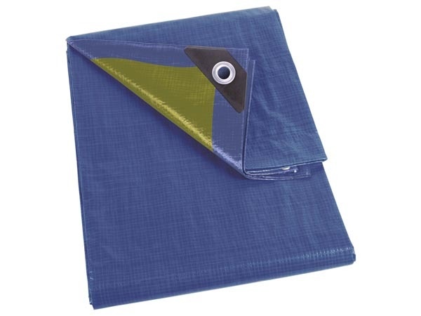 Perel Dekzeil - Blauw/Kaki - Sterk - 3 x 6 m