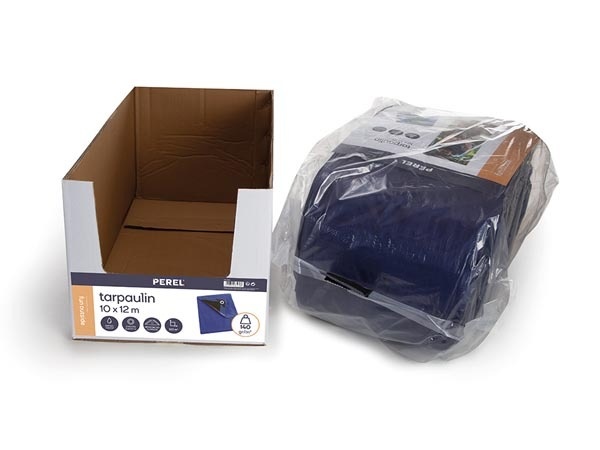 Perel Dekzeil - Blauw/Zwart - Zeer Sterk - 10 x 12 m