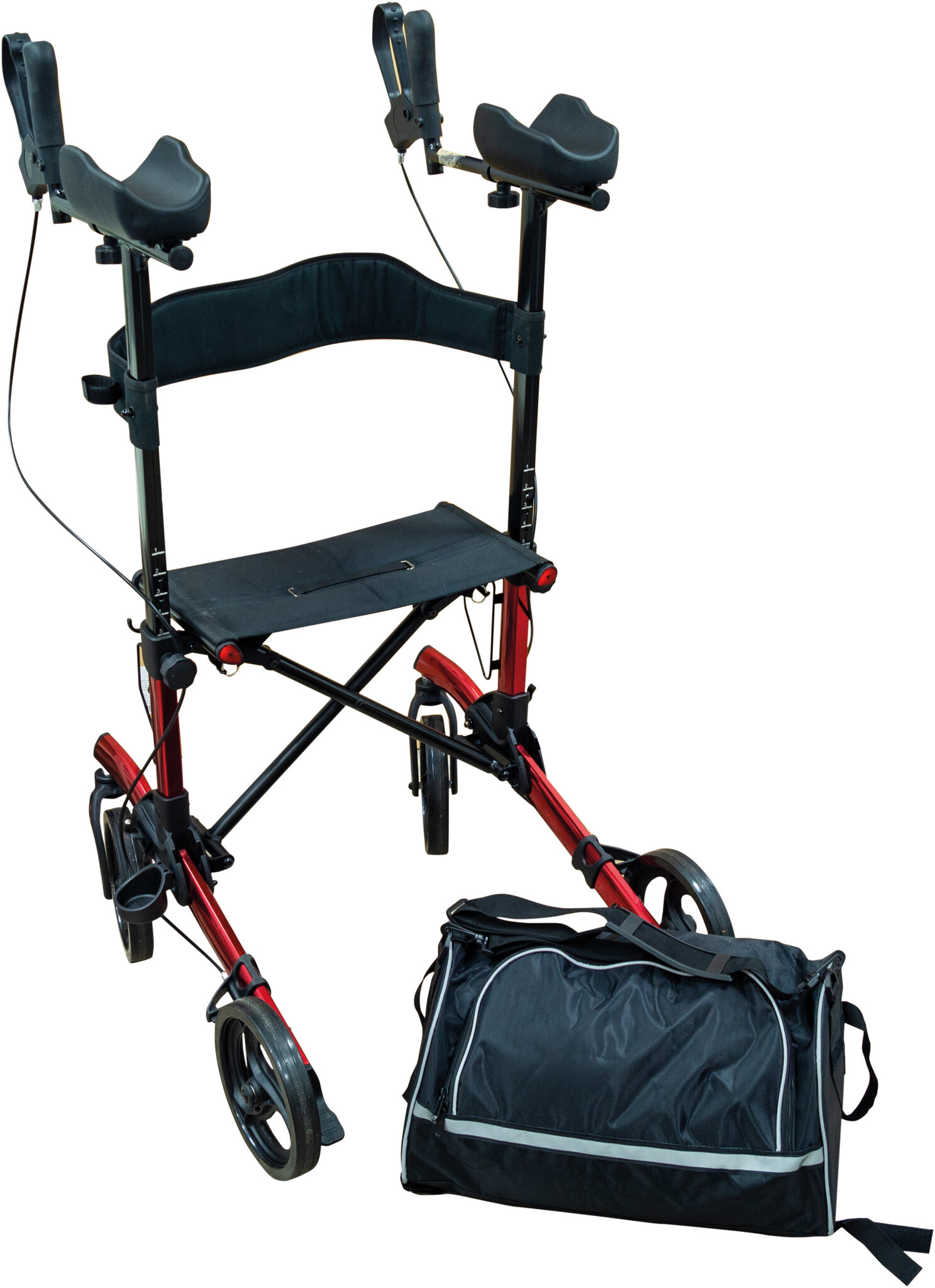 Lichtgewicht Rollator met Onderarmsteun Rood