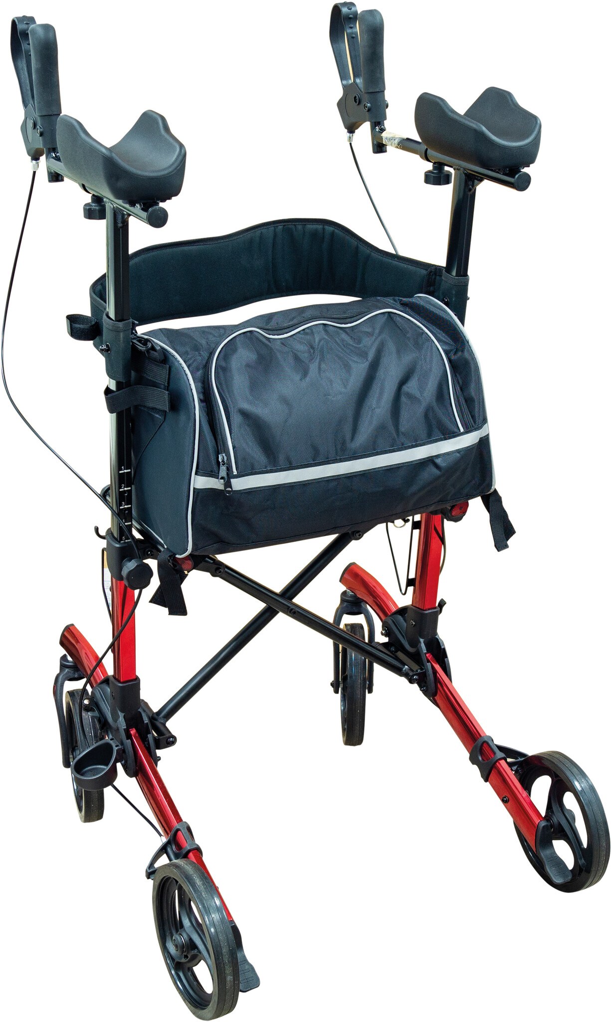 Lichtgewicht Rollator met Onderarmsteun Rood