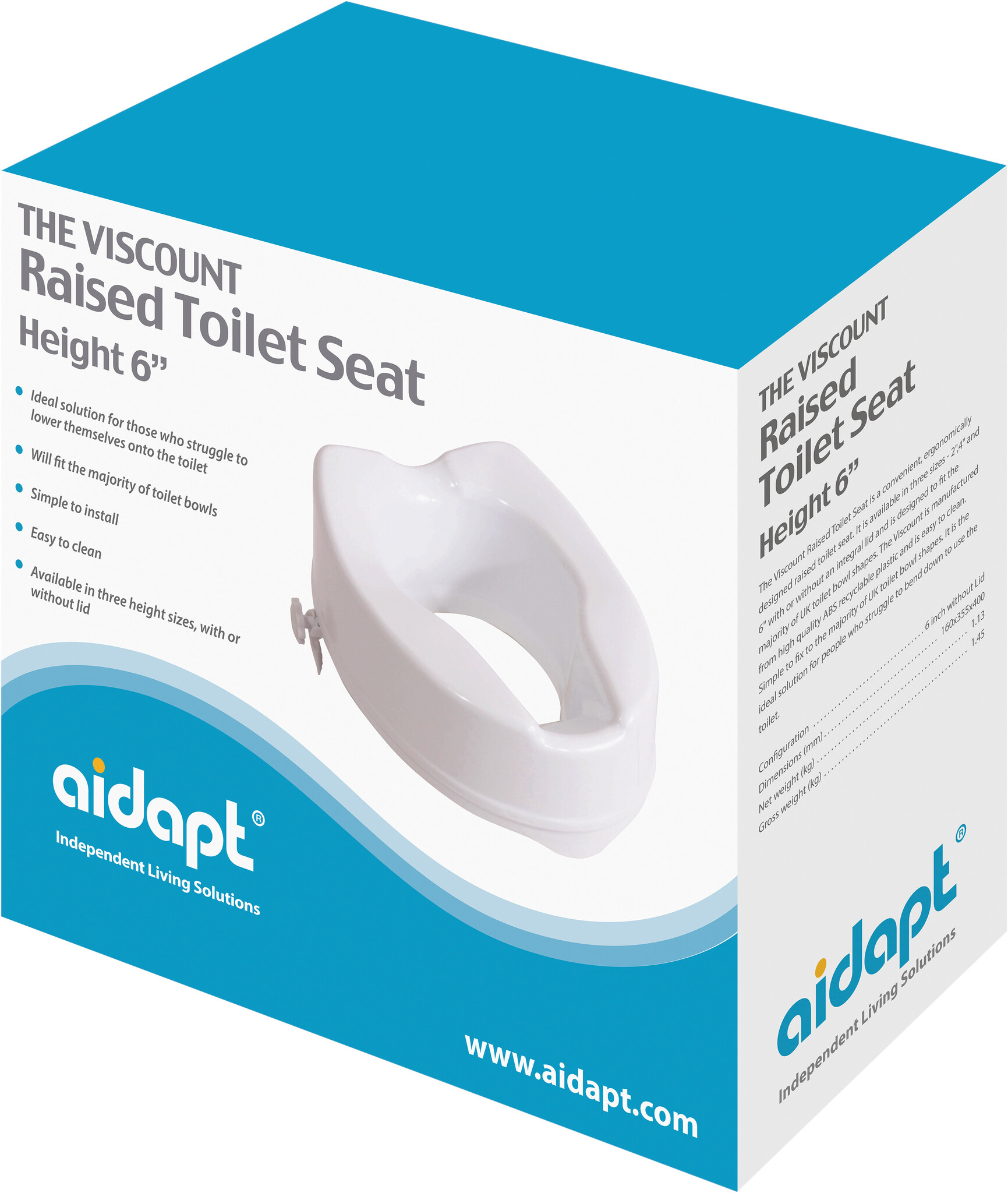 Aidapt Toiletverhoger met klepdeksel - 15 cm