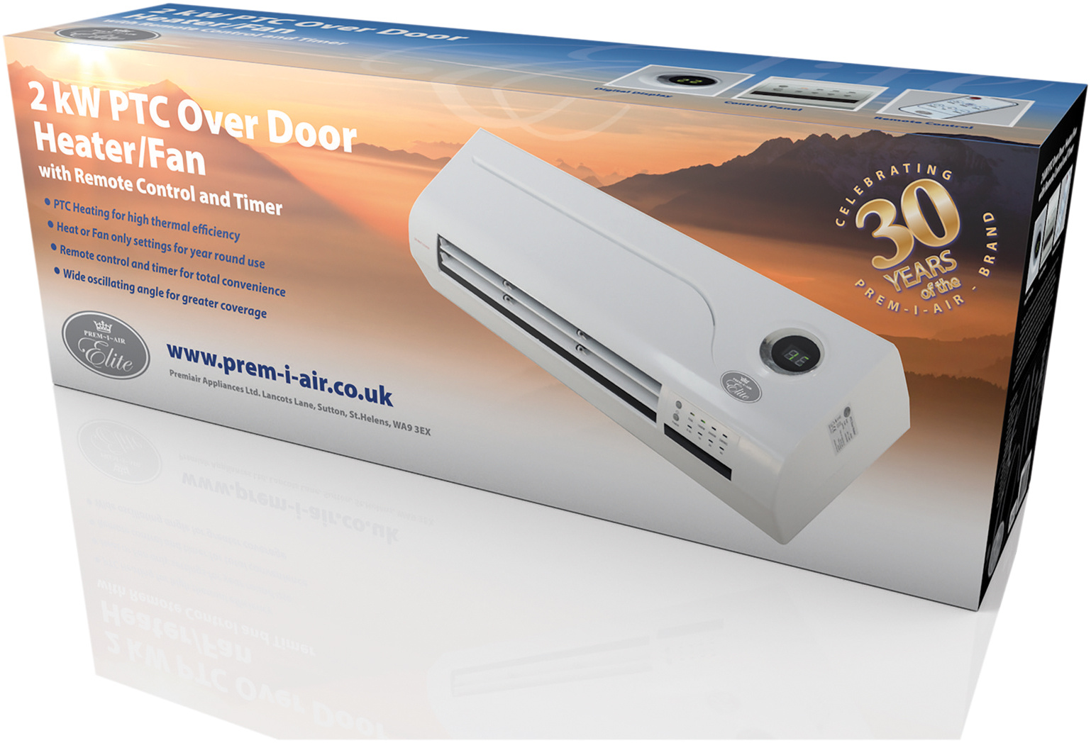 Prem-I-Air EH1464 deur verwarming warmtegordijn 2000 watt