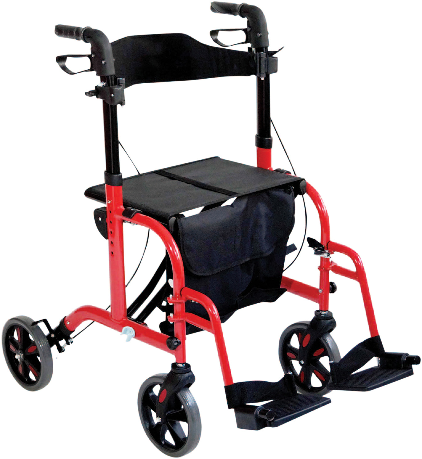Aidapt 2- in- 1 Rolstoel Rollator - Rood