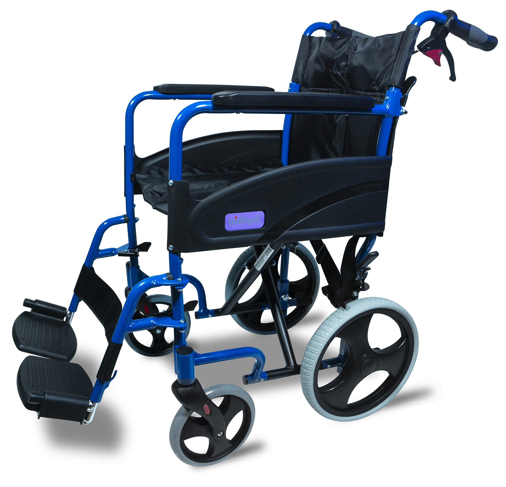 Aidapt Lichtgewicht Transport Rolstoel Blauw van Aluminium VA170BLUE