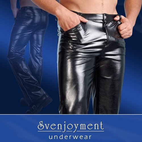 Svenjoyment Zwarte imitatie-leren broek Svenjoyment Zwarte imitatie-leren broek