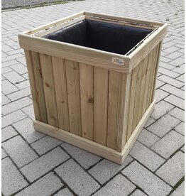 xtra solutions Vierkante houten bloembak   ( 53 x 53 x 59 )  - verplaatsbaar