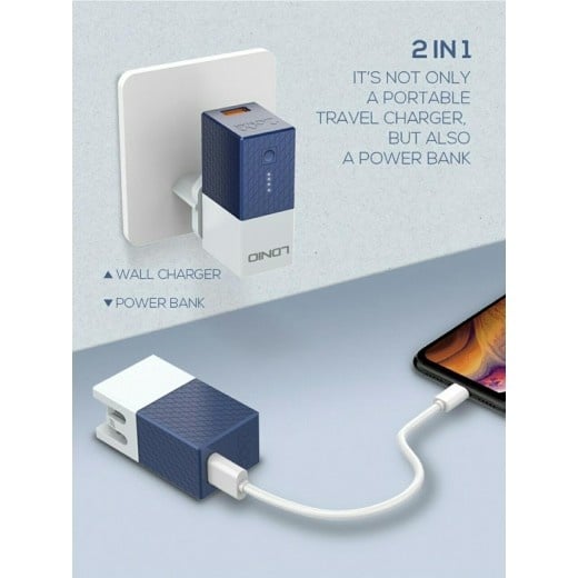 Symptomen Onbevreesd ouder 2 in 1 Oplaad Stekker + Powerbank 2600 mAh - Oplader met USB 3.0 - Travel  Charger - Wieport