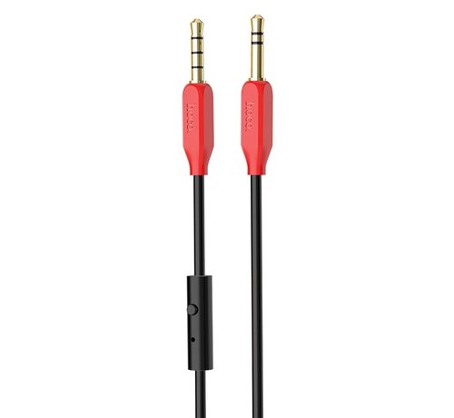 Hoco Hoco 3.5mm AudioJack Cable with Microphone 1M - Aux male to Aux male - Black