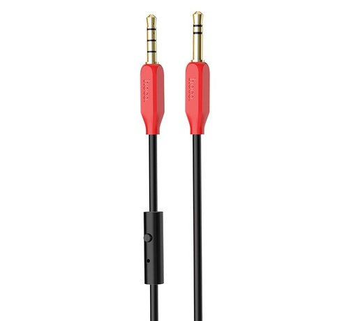 Hoco Hoco 3.5mm AudioJack Kabel met Microfoon 1M - Aux male naar Aux male - Zwart