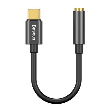 Baseus USB C Male naar 3.5mm Aux Jack Plug Female - Zwart