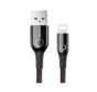 Baseus 1m 2.4A Smart LED Auto Verbreek USB met 8 pins gevlochten kabel Data Sync Charge-kabel, voor iPhone