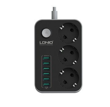 LDNIO Premium Stekkerdoos met 6 USB ingangen