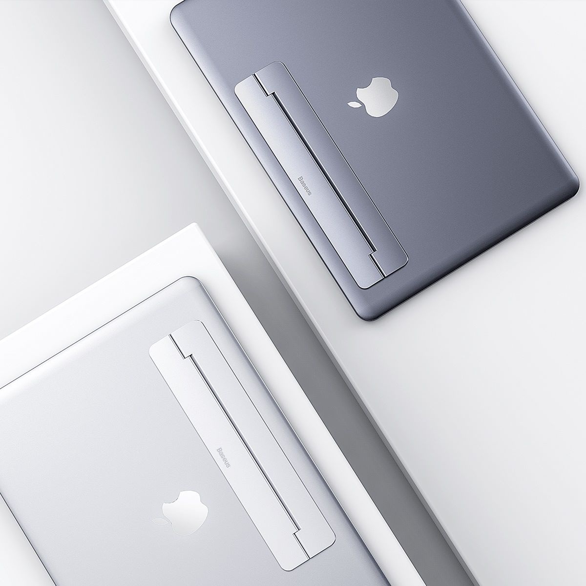 Premium Aluminium Macbook / Laptop standaard Geschikt tot 16 inch - Foldable Laptop Stand - Uitklapbaar - Space Gray