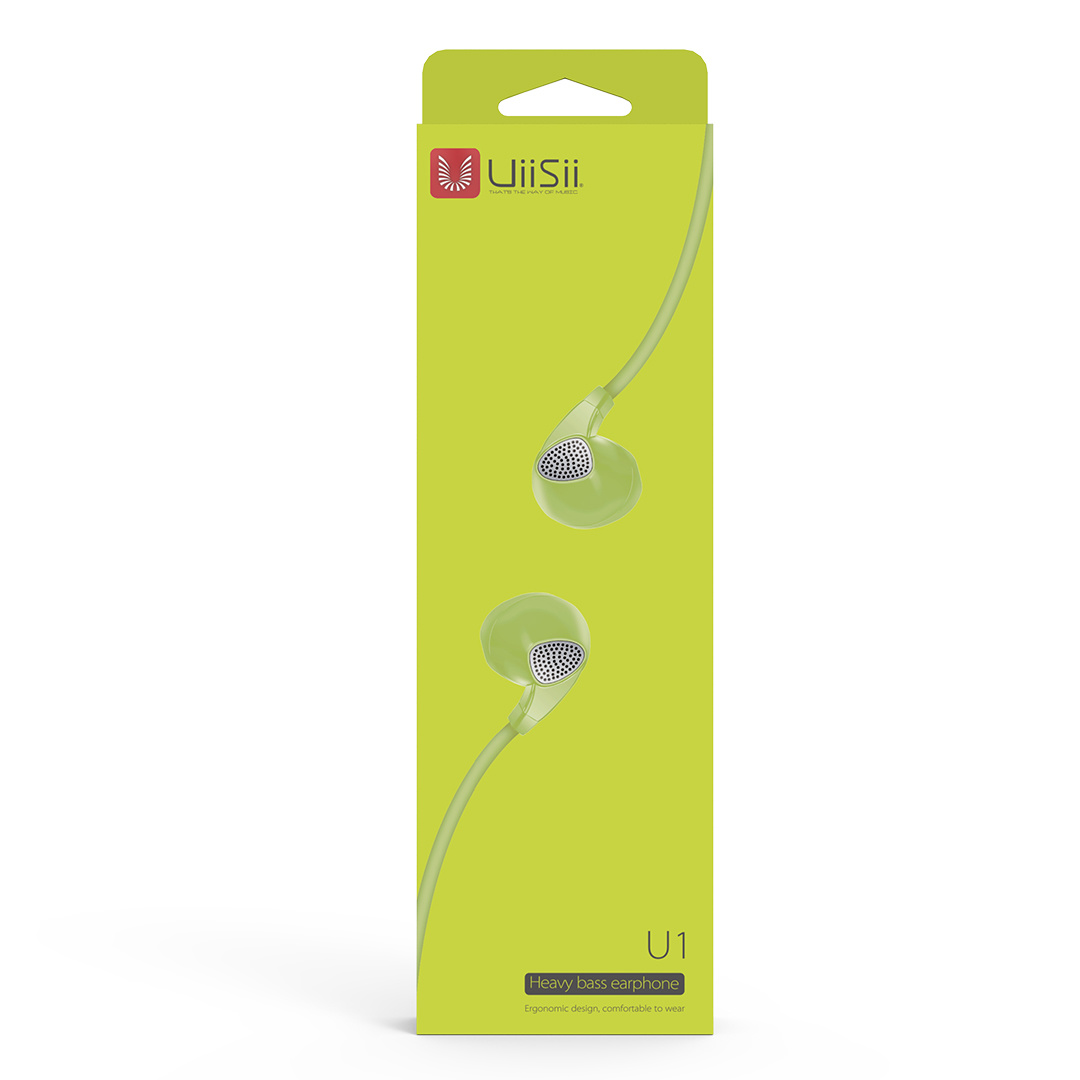 UiiSii U1 - Passieve Ruisonderdrukkende Oortelefoon / Oordopjes / Hoofdtelefoon met Krachtige Bass - Groen