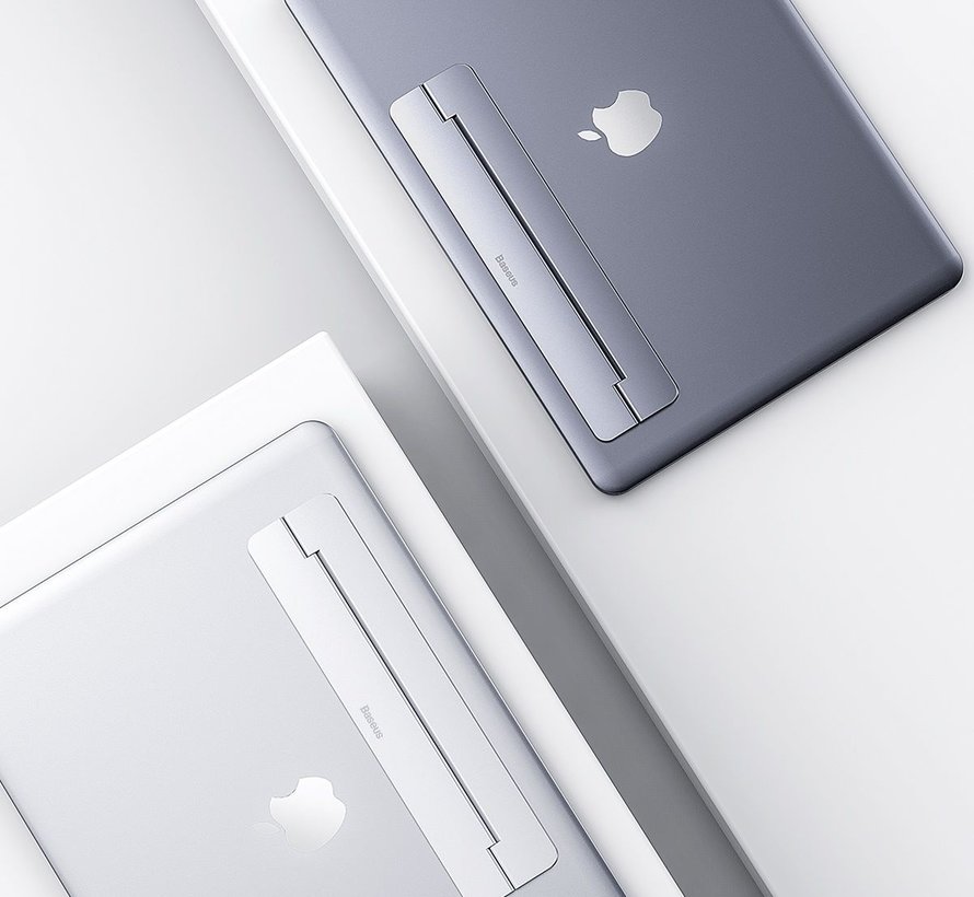 Premium Aluminium Macbook / Laptop standaard Geschikt tot 16 inch - Foldable Laptop Stand - Uitklapbaar - Zilver