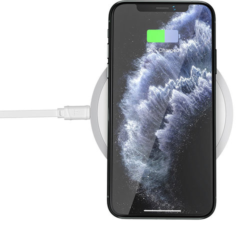 Hoco Wireless Fast Charger - Draadloze Oplader voor iPhone/Samsung - 15W - Snellader - Wit