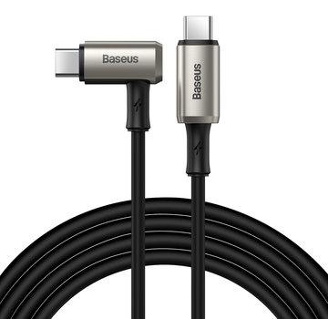 Baseus Dubbele USB C Snellaad Kabel met Haakse Aansluiting 100W - 1.5 meter