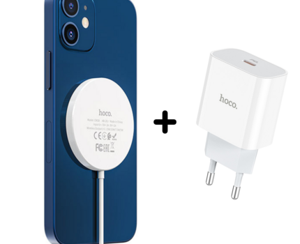 Hoco 15W MagSafe Draadloze Oplader + 20W USB C Oplader - MagSafe Wireless Charger