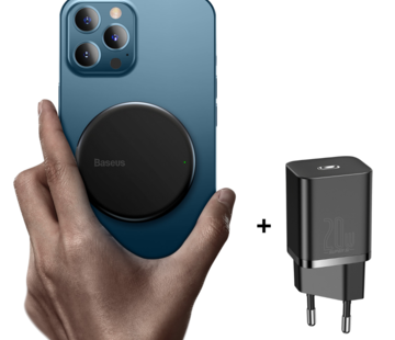 Baseus Mini MagSafe Wireless Charger + 20W USB C Charger - Black